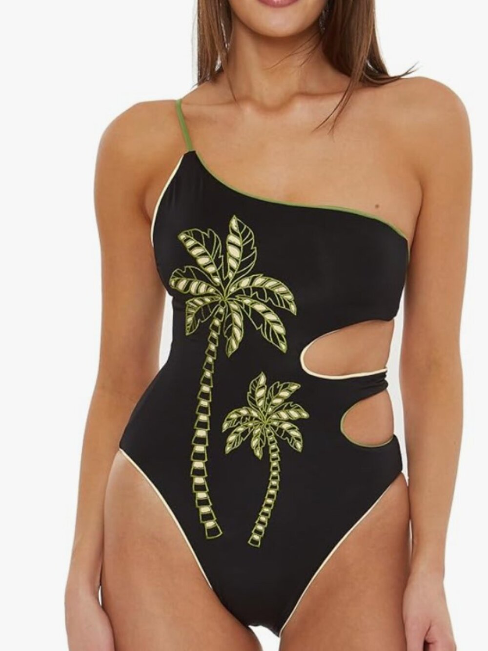 NWT ISABELLA ROSE Women's West Palms Asymmetrical Maillot One Piece Swimsuit